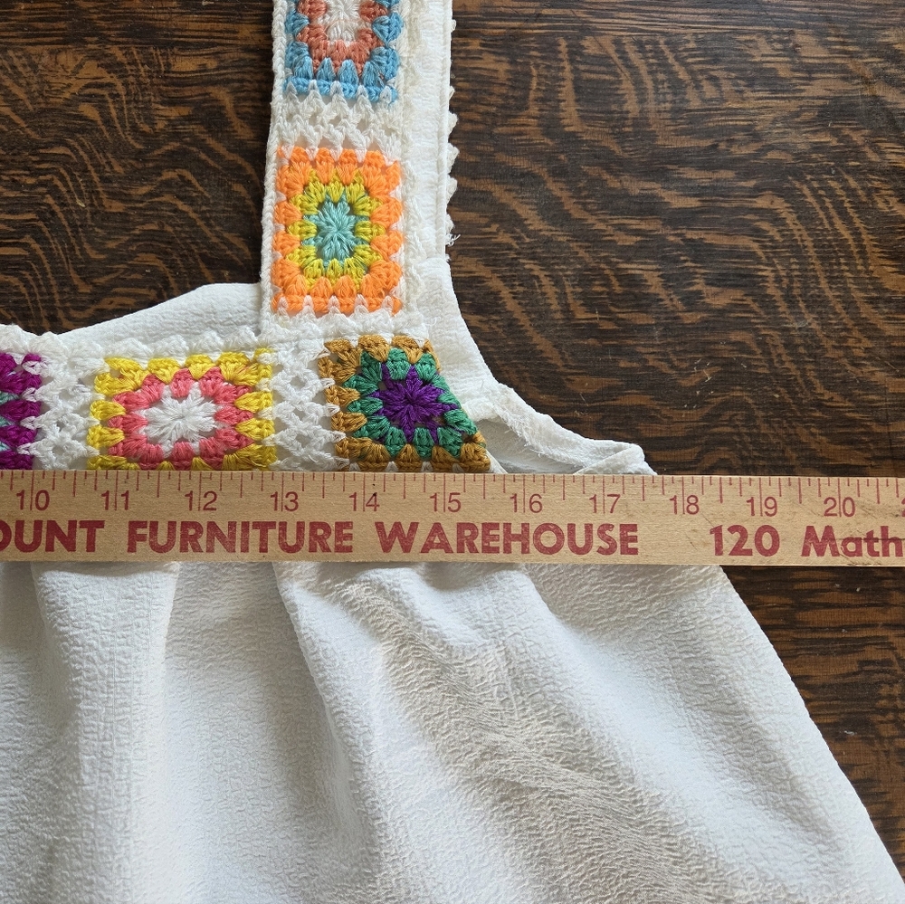 Baby Doll Style Cropped Crochet Strapped Top Size S - Picture 4 of 6